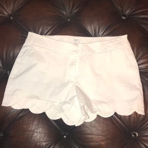 Crown and Ivy Scalloped edge Shorts White
